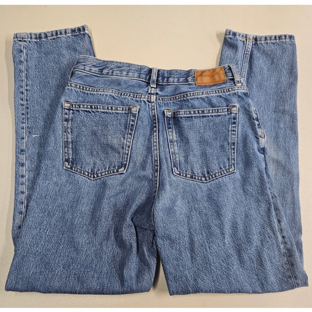 Everlane The High Rise Cheeky Straight Jean 26 Regular Blue Cotton Button Fly